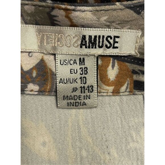 AMUSE SOCIETY MOLLUE SHORTS High Waisted Paisley Print Silky Fabric Size Medium - Picture 3 of 4